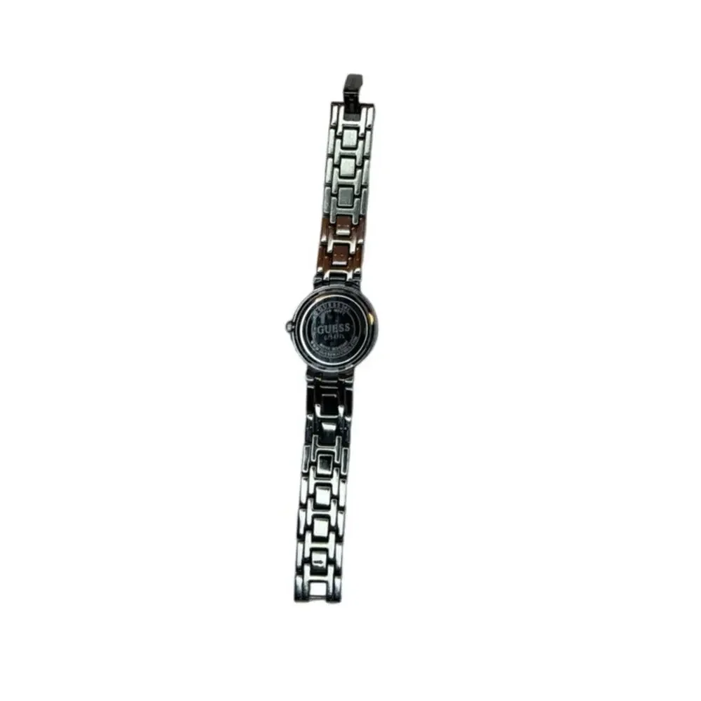 GUESS Silver Rhinestone Bezel Watch Y2K Glam Roman Dial Bracelet